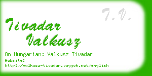 tivadar valkusz business card